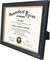 8.5x11 Wood Diploma Frame with Tempered Glass Rustic Black Finish with Gold Trim